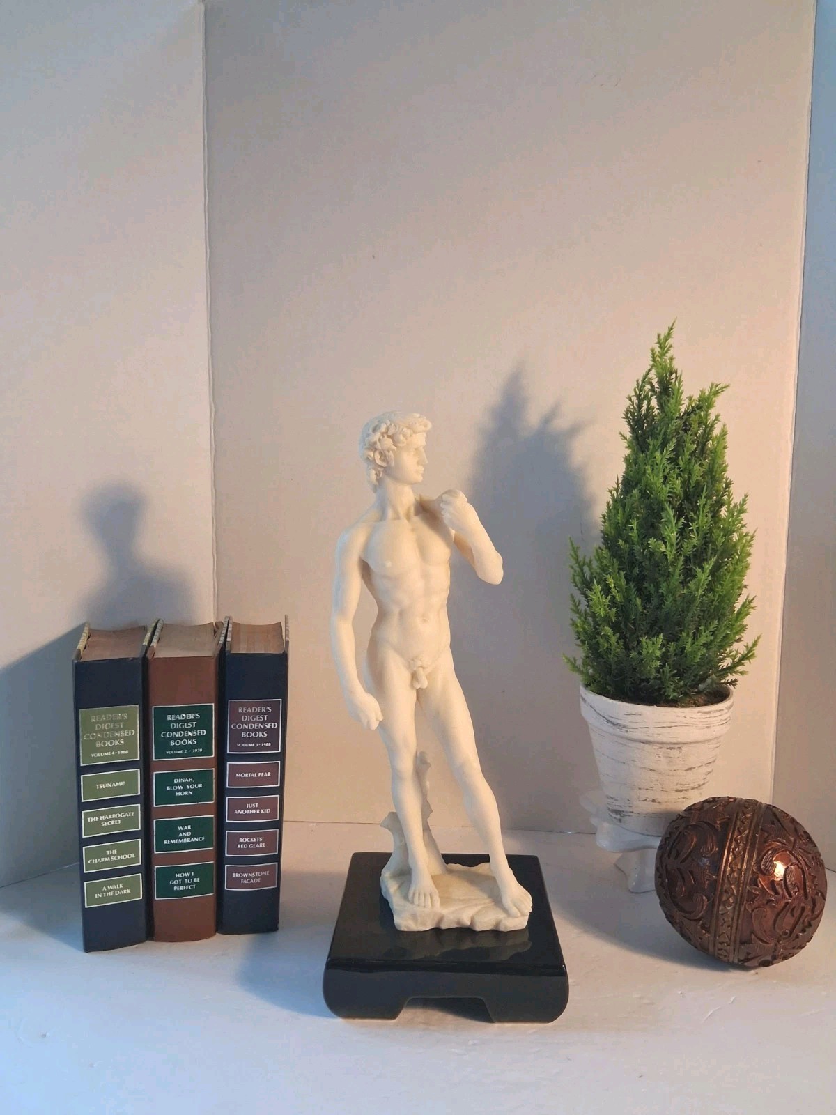 Vintage;Michelangelo David Cast Marble Statue; 10"; Italy Made; Sculpture; EUC!