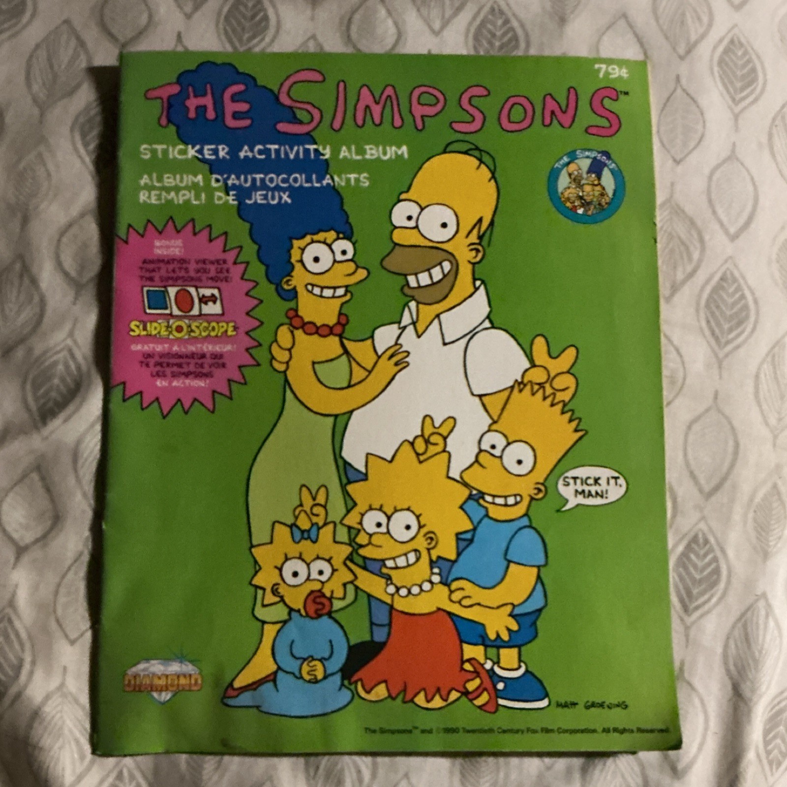 Diamond The Simpsons Sticker Activity Album 1990 Vintage Non-Sport Sticker Book