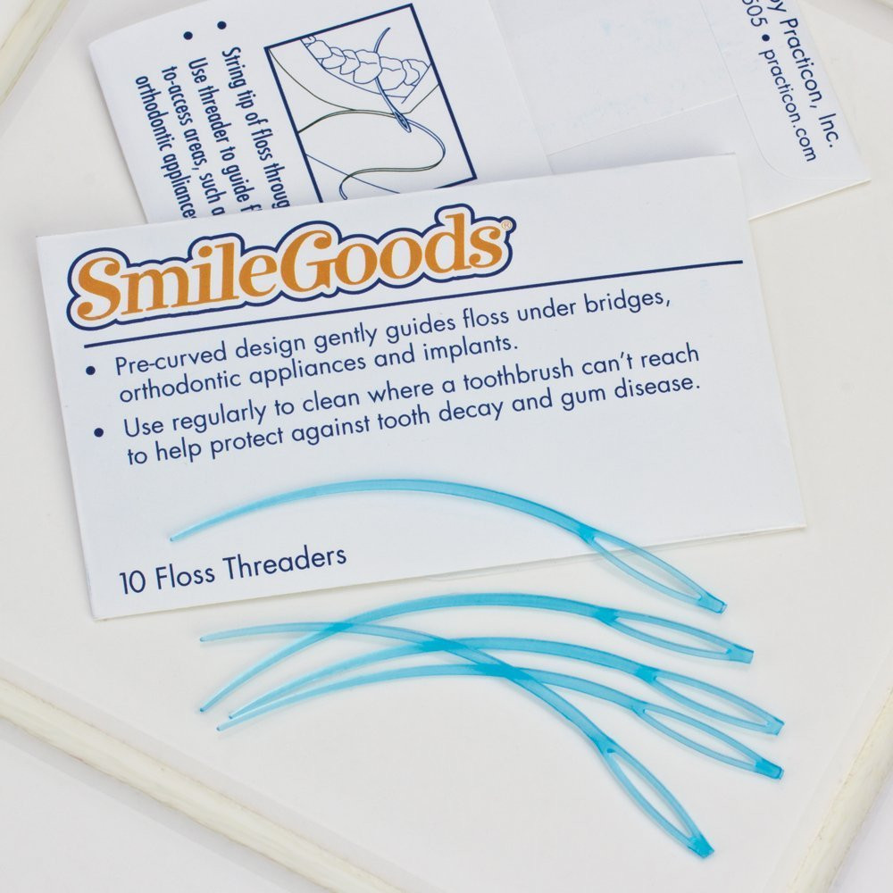 Smilegoods Dental Floss Threaders, 100 Pack of Pocket Sized Envelopes of 10 Thre