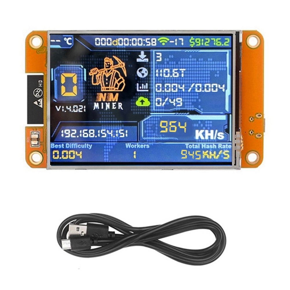 V2 964KH/S Hashrate   Lottery Miner ESP32 2.8 Inch  Display Bitcoin5124