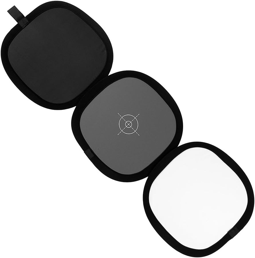 Hand Hold Collapsible Disc, Tri-Fold Reflector + Gray Card/White Balance Digital