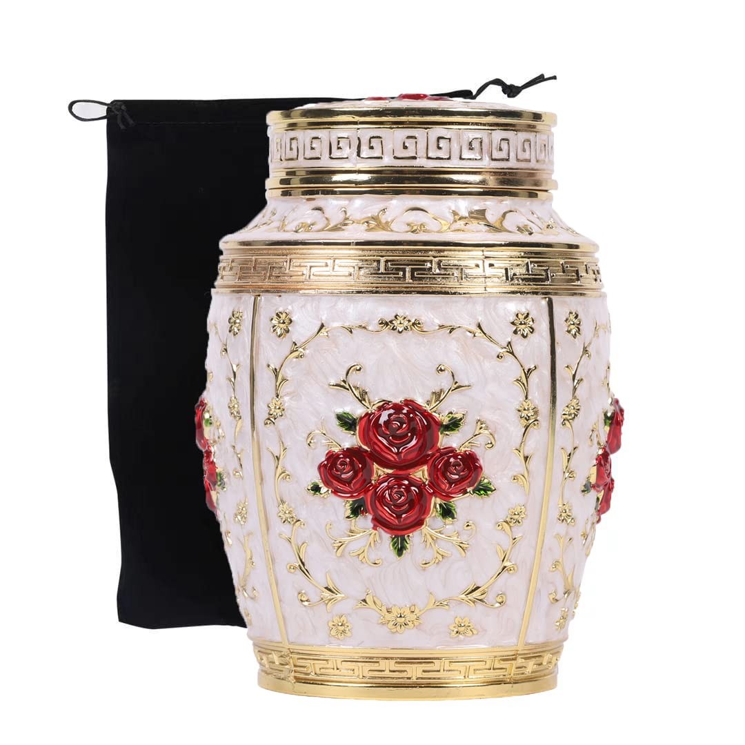 Medium Urn for Human Ashes - Rose Cremation Urn for Ashes Women Mom - Urns fo...