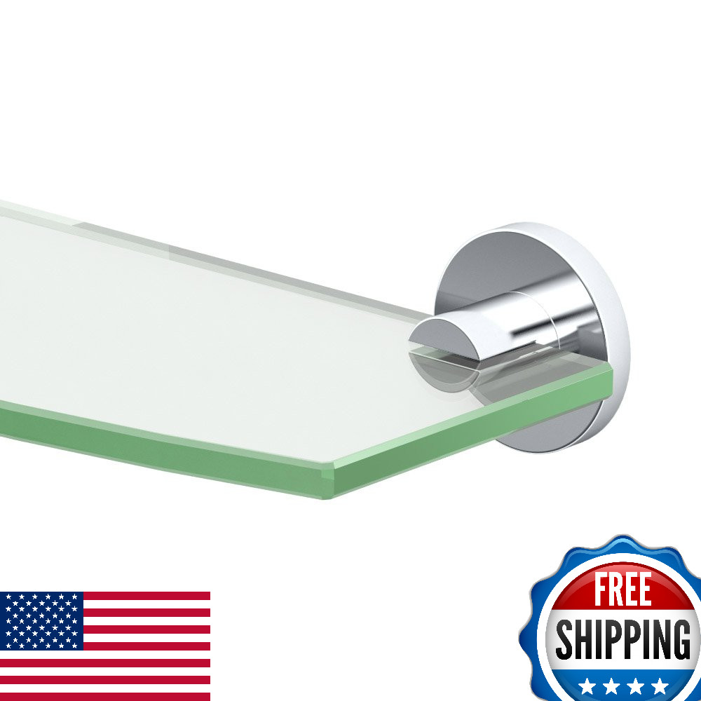 Gatco 4686 Chrome Wall-Mounted Tempered Glass Shelf 20.13x5.25 Bathroom