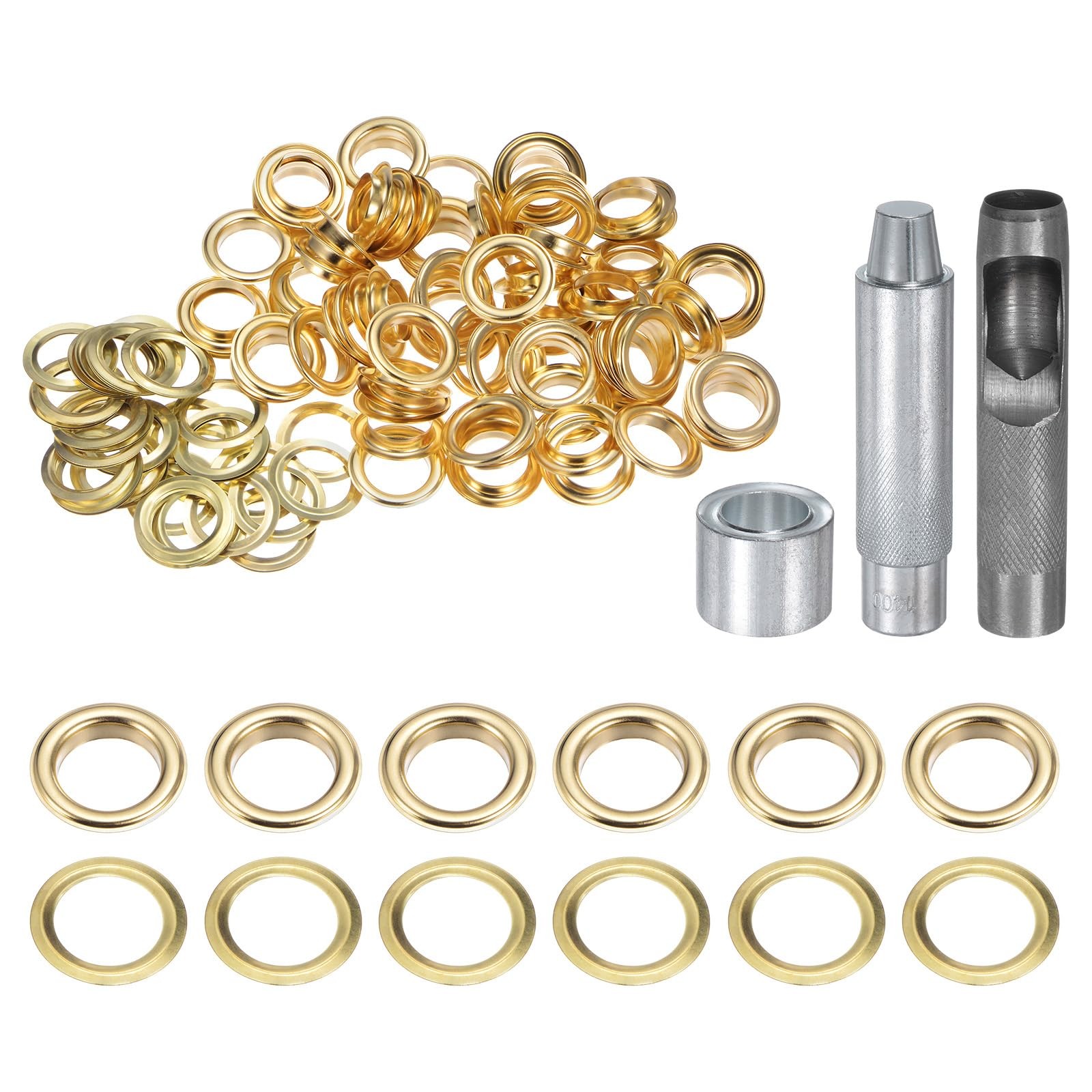 HARFINGTON 100pc 17mm Copper Grommet Tool Kit Eyelet Set Hole Punch
