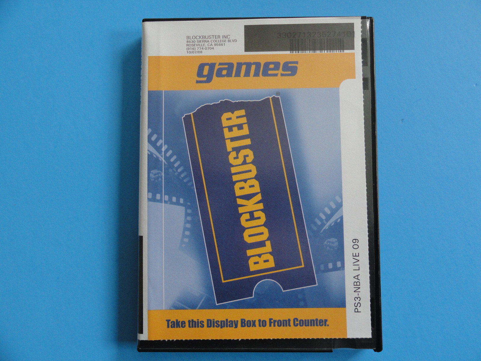 PS3 NBA LIVE 09 BLOCKBUSTER VIDEO GAME RENTAL CASE