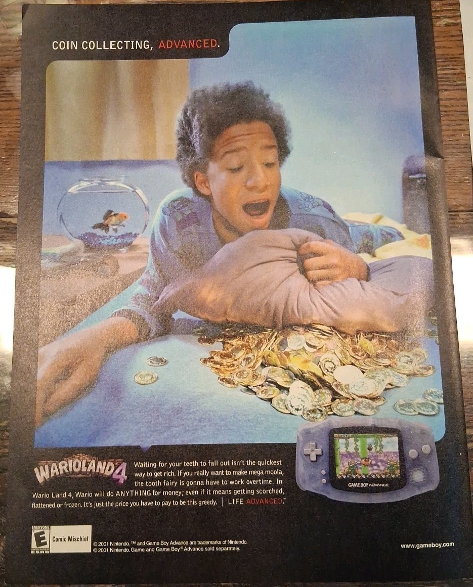 Wario Land 4 Video Game Print Ad 2002 8X11