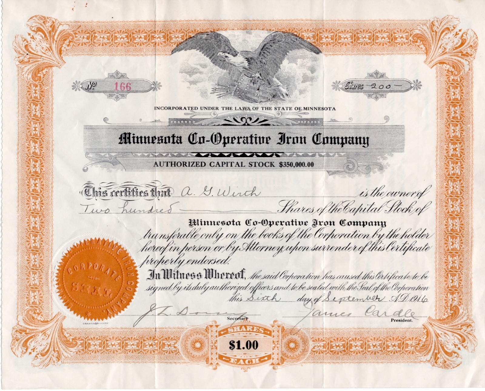 Minnesota Co-Operative Iron Co., 1916 - Iron Mine near Virginia, Minnesota, rare