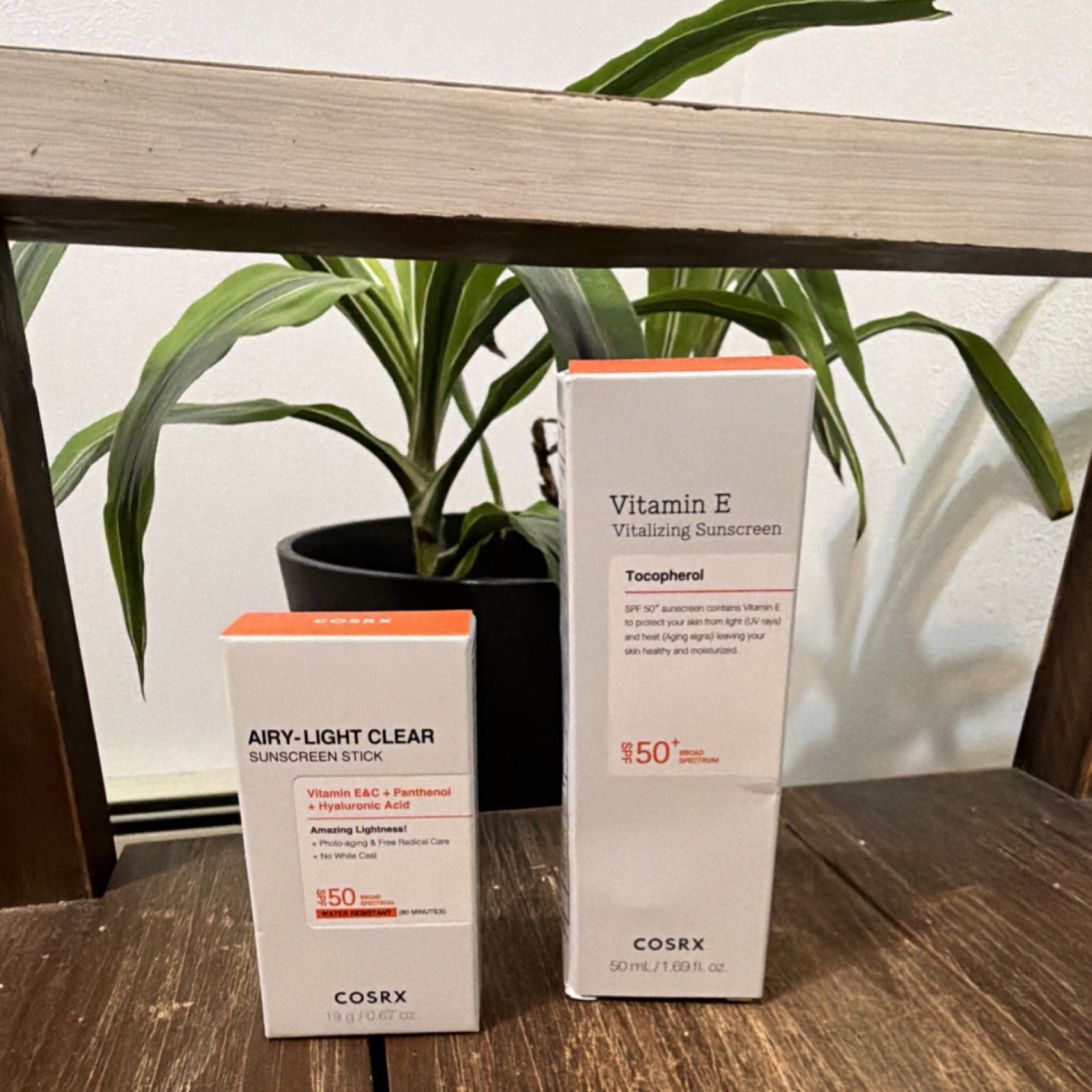 COSRX Airy-Light Clear Sunscreen Stick & Vitamin E Vitalizing Lotion Set SPF 50