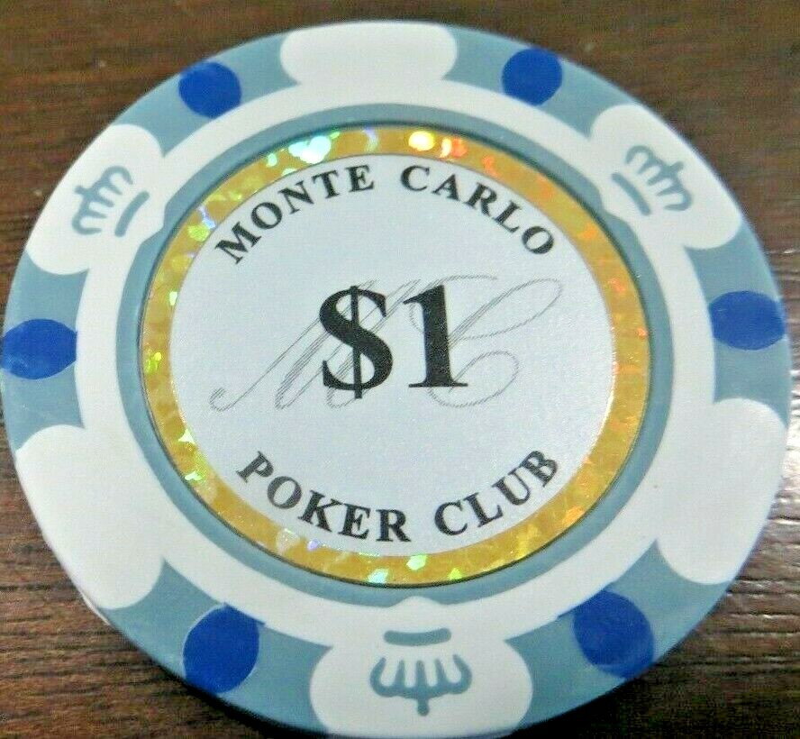 Monte Carlo Poker Room Las Vegas Nevada $1.00 dollar gaming poker chip token 