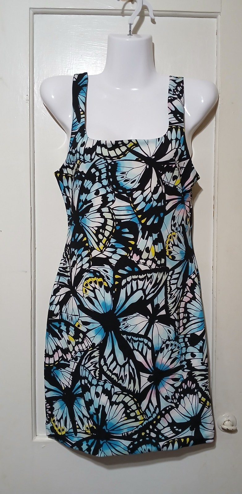 No Boundaries - Double Layer Mini Dress - Butterfly - Small - Multi Color