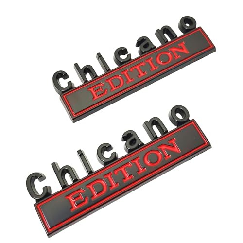 2PCS Edition Emblem Car Decals 3D Metal Material Chicano Black/Red