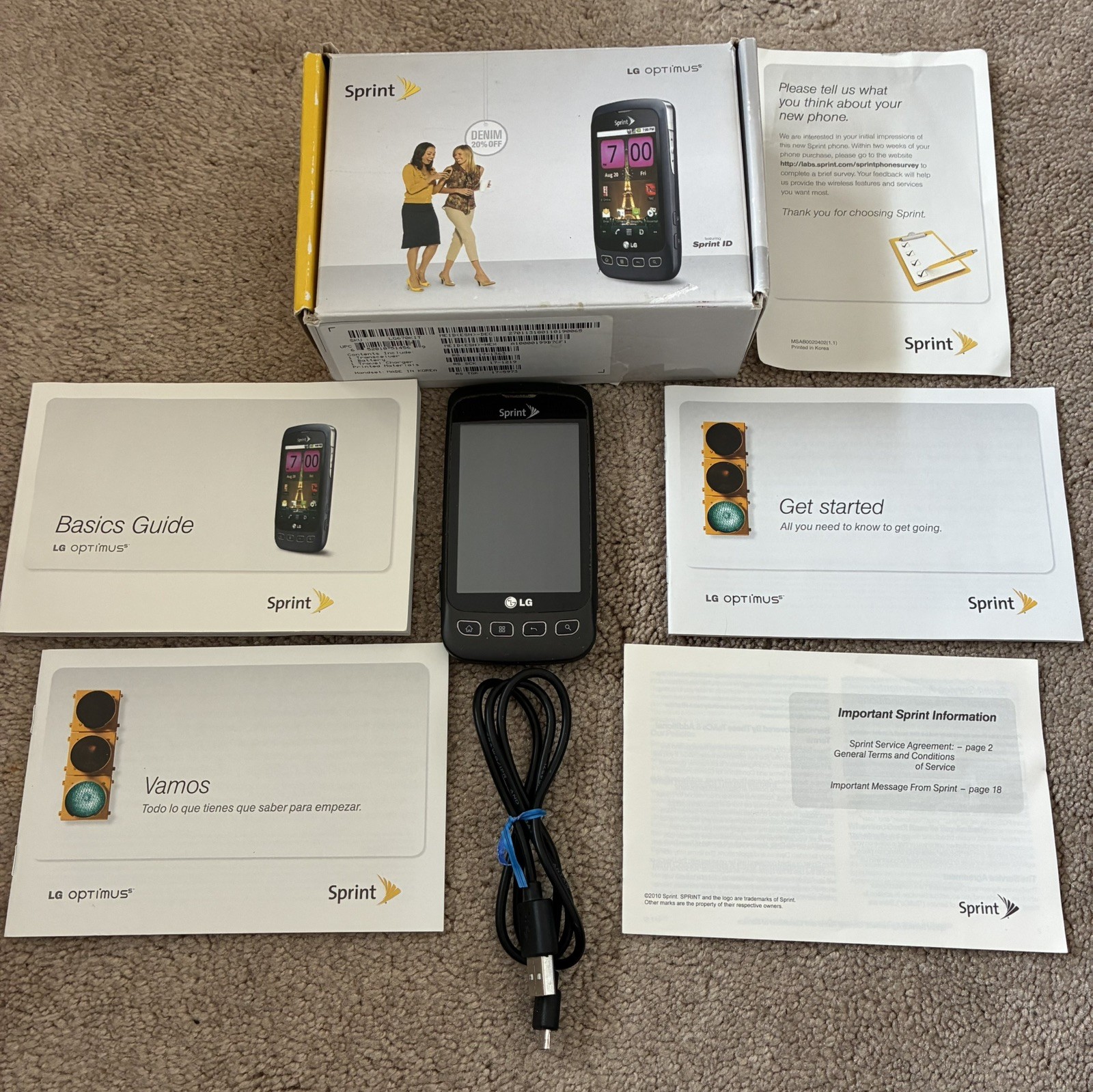 LG LS670 Optimus S Gray Cell Phone Sprint Android 2.2 WiFi 3G