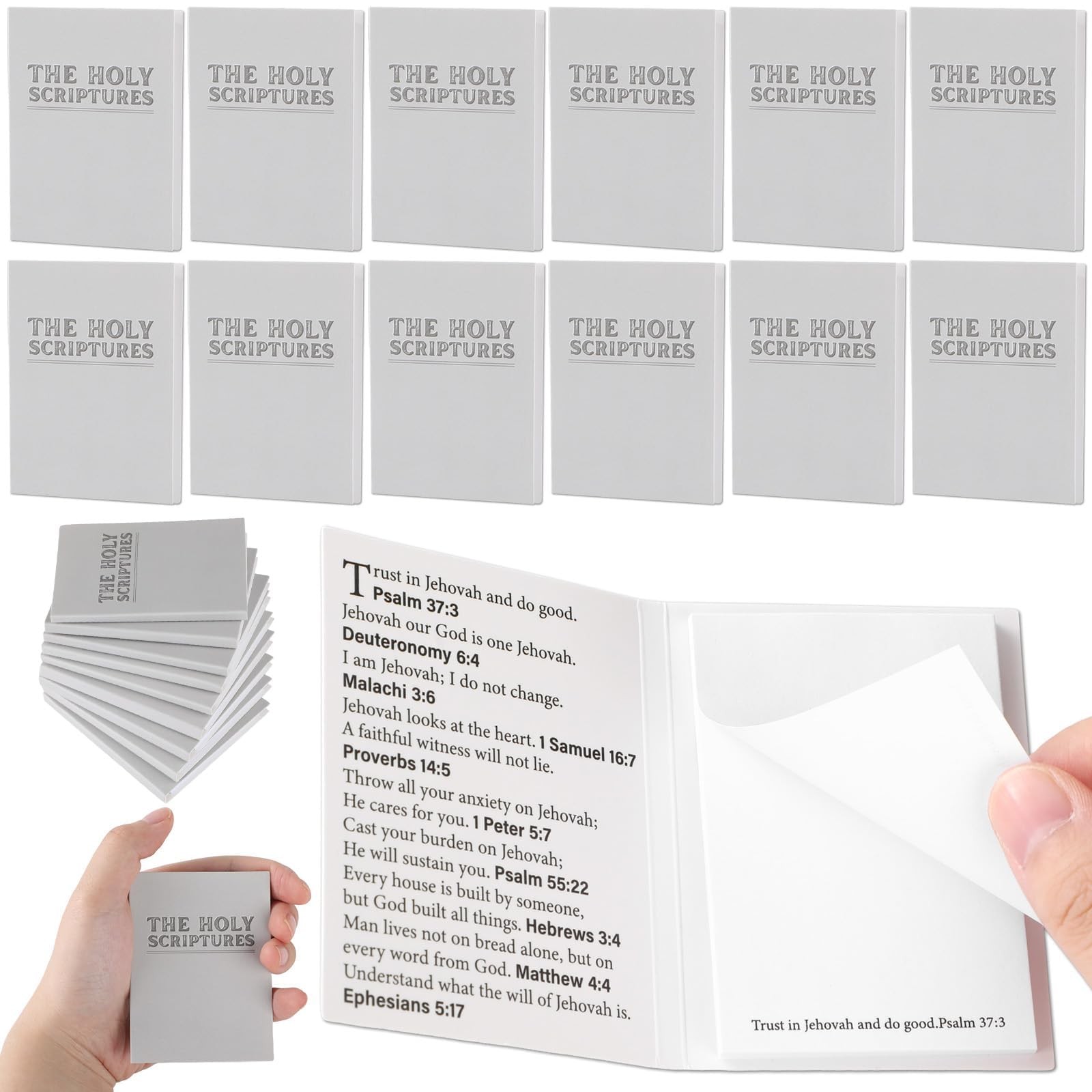 gisgfim 48 Pads Bible Sticky Notes Jehovah Ministry 2x3 inches, Black, White 