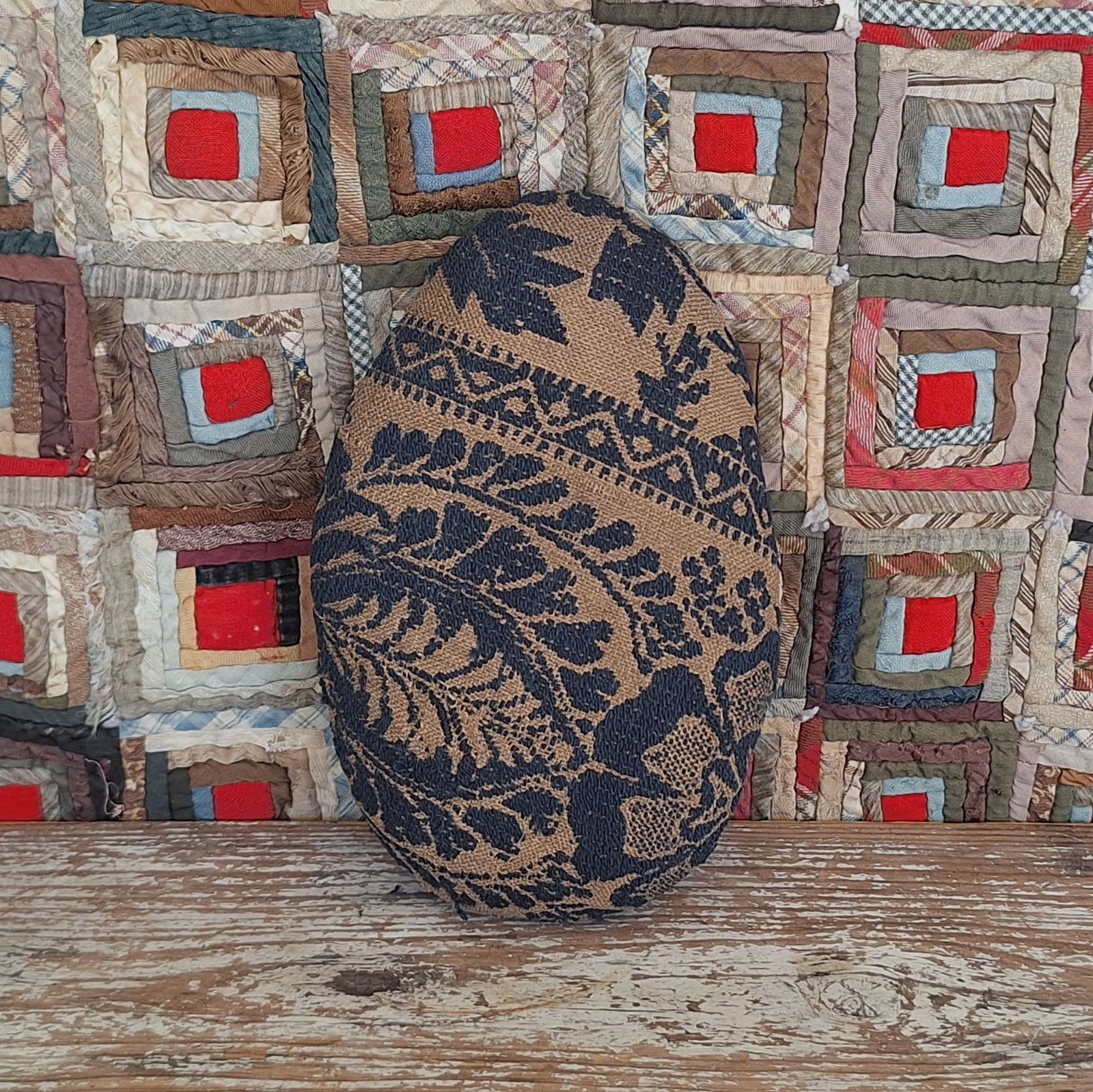 Primitive Rustic Easter Egg Antique Coverlet Bowl Filler Pillow #4  ARTISAN MADE