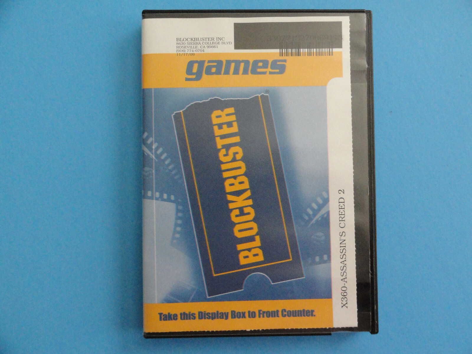 XBOX 360 ASSASSIN'S CREED 2 - BLOCKBUSTER VIDEO RENTAL CASE - NO GAME