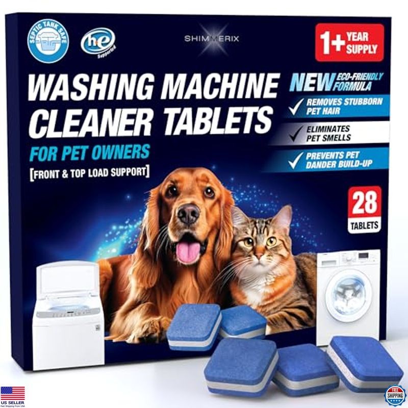 Washing Machine Cleaner Tablets for Pet Lovers - Deep Clean Washers, Septic Safe