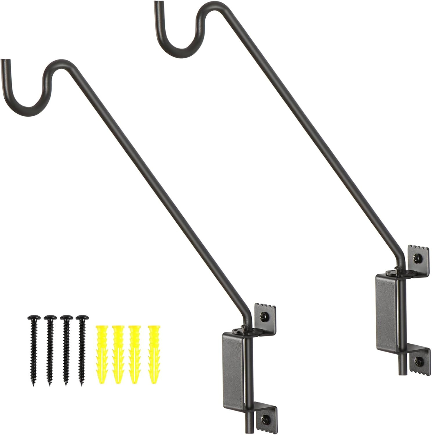 16" 360° Swivel Deck Hook - Heavy Duty Solid Steel Plant Hanger, 12-Directional 