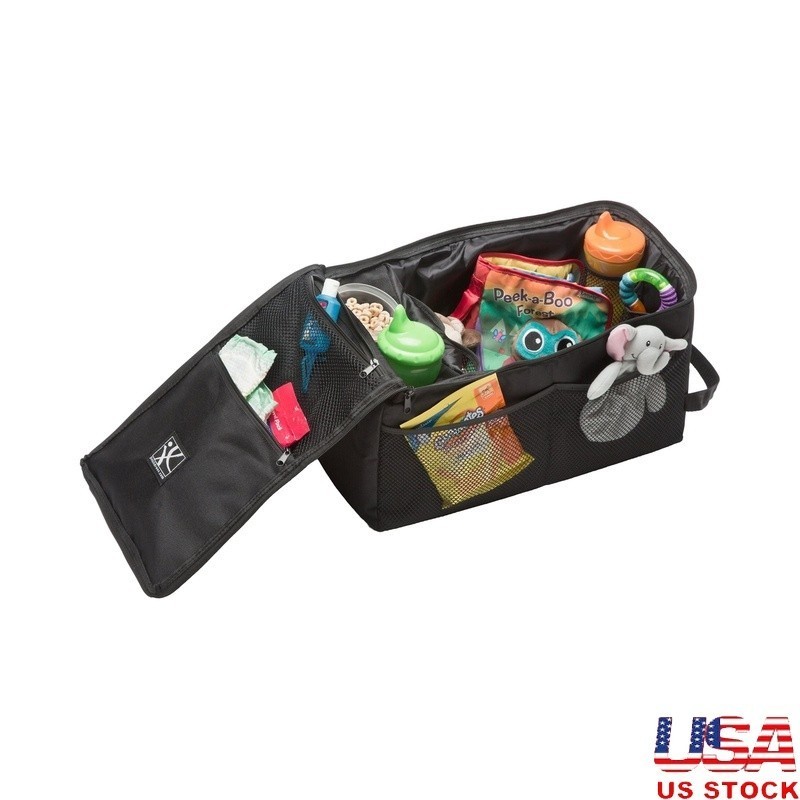 Backseat Car Organizer W/ Cup Holders 10 Pockets Portable Storage Solution New