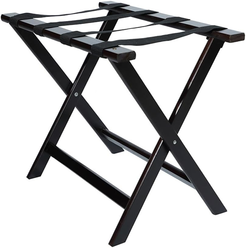 Folding Luggage Rack 24.75X14.25X19.75In Black Wood Hotel Guest Room