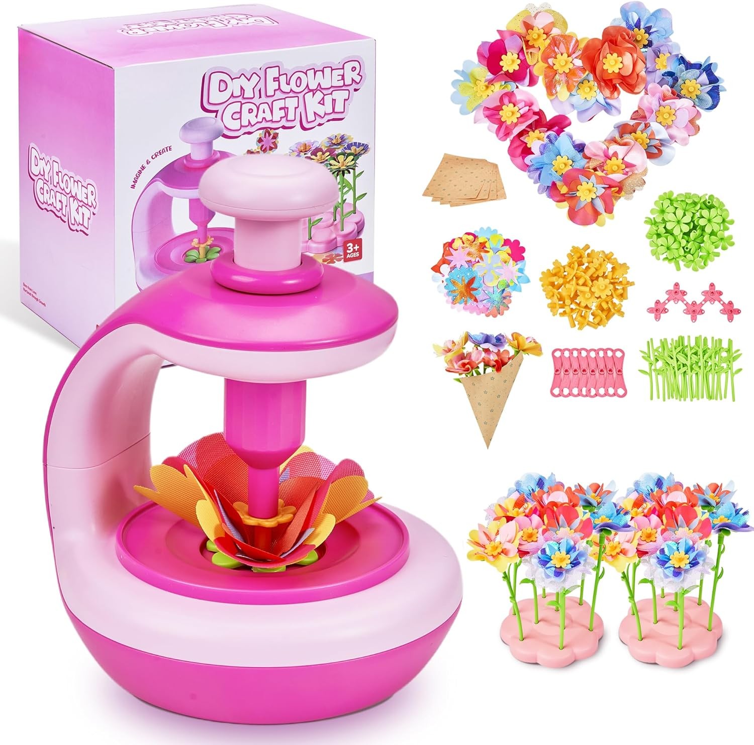 Fabric Flower Bouquet Craft Kit for Kids, DIY Arts & Crafts Toy to Make You