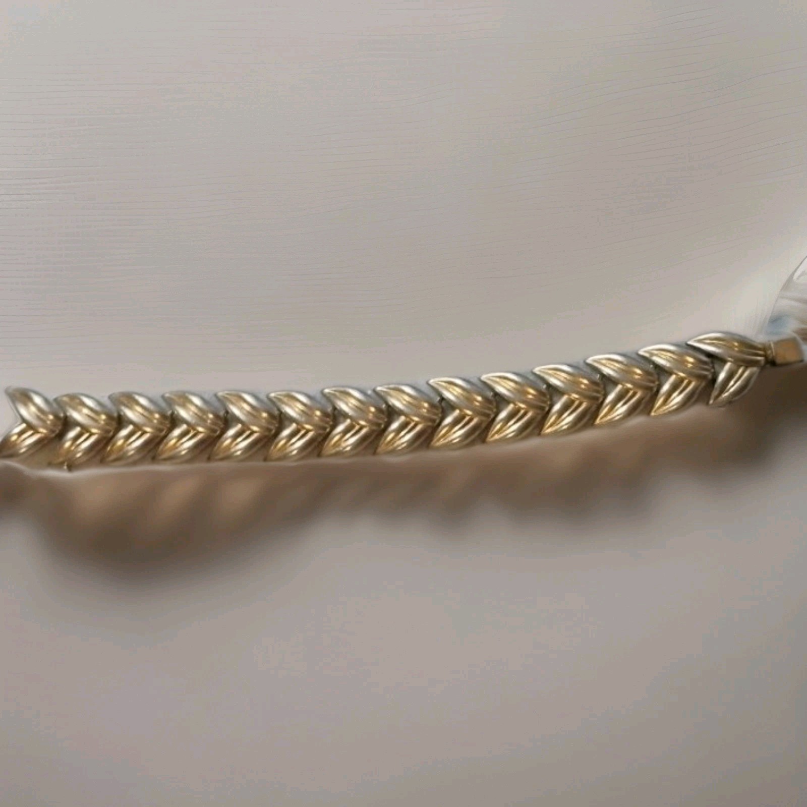 Vintage 1950s Crown Trifari Gold Leaf Bracelet Estate Find 