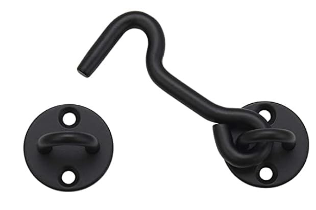 Raswik 4” Privacy Hook and Eye Gate Latch Easy Lock for Barn 4 Inch, Black 