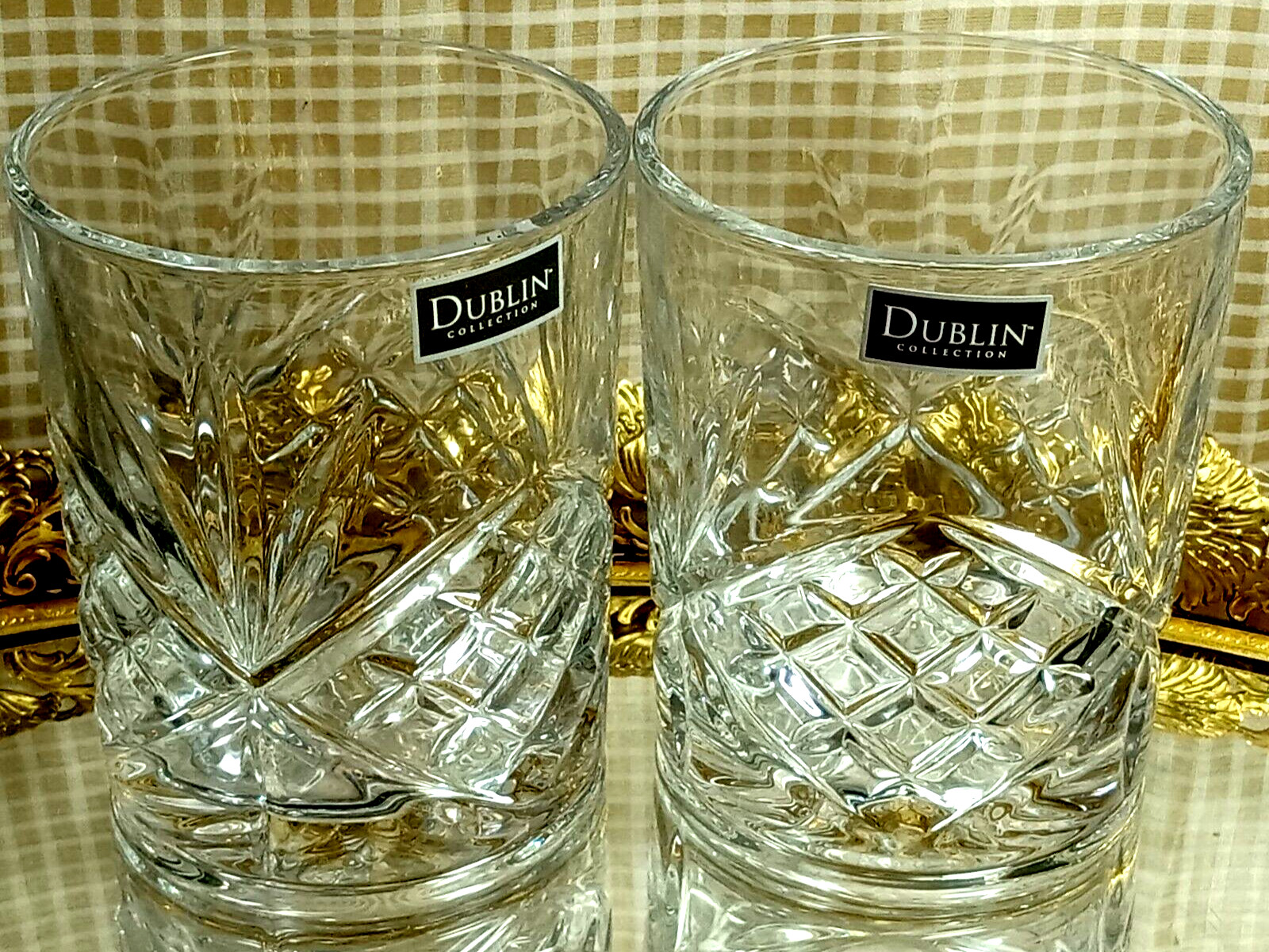 ☆GODINGER DUBLIN☆ DECK & DRINK SET Double 11 OZ.Set 2 NIB GLASSES OLD FASHIONED