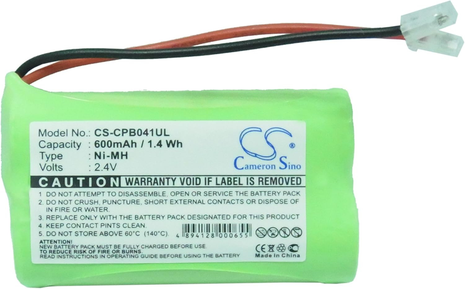 Ni-Mh 2.40V 600Mah Replacement Cordless Phone Battery Compatible with Universal 