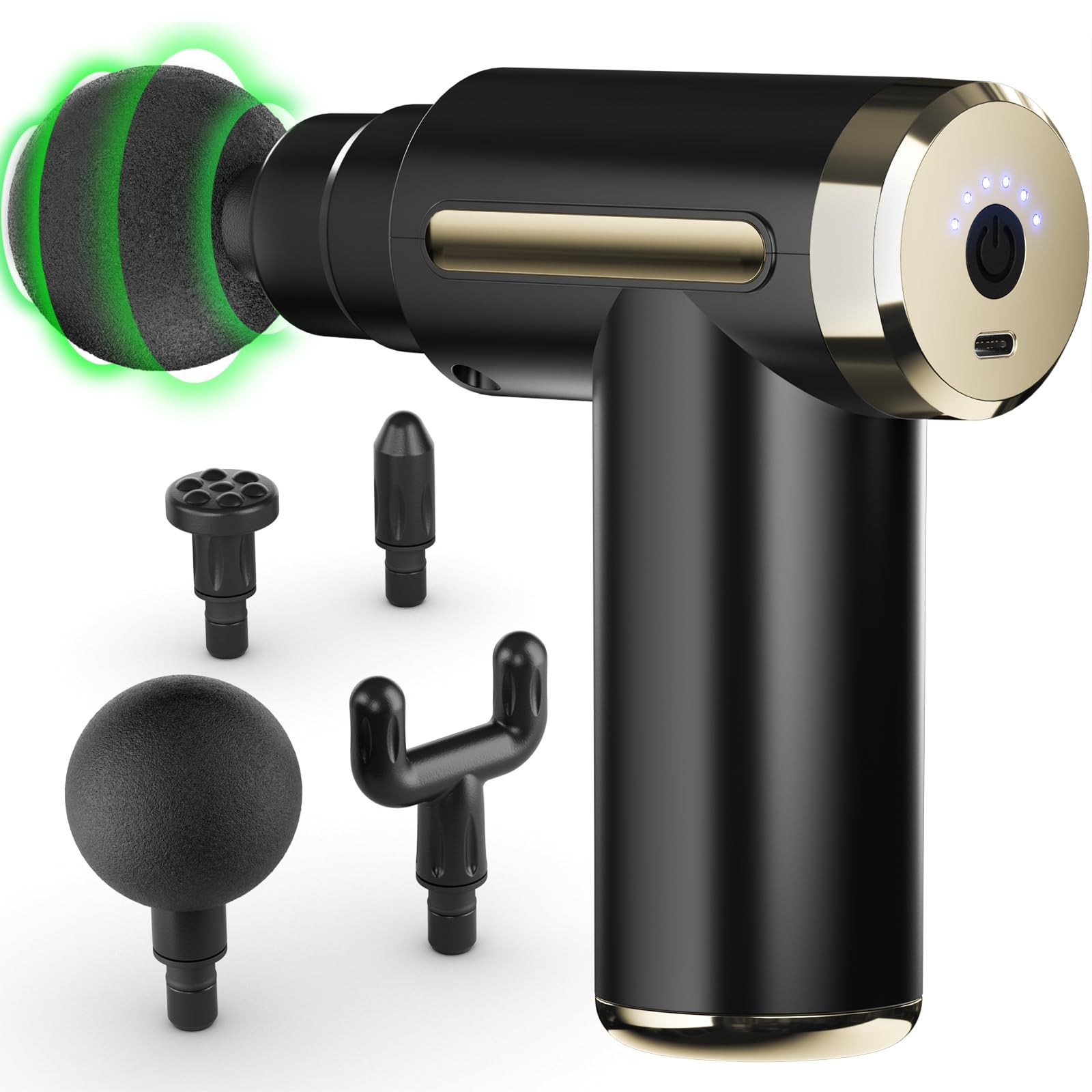 Massage Gun Deep Tissue for Pain Relief with 4 Massage Heads & 6 Speeds, Elec...