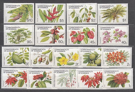 Dominica - Mail 1981 Yvert 694/711 ** Mnh Flowers
