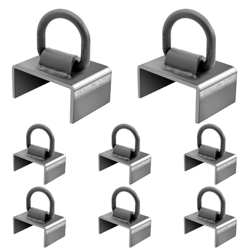 8 Pack Upgraded Weld On Steel 2x4 Stake Pockets with Welded 1/2 D-Ring for 