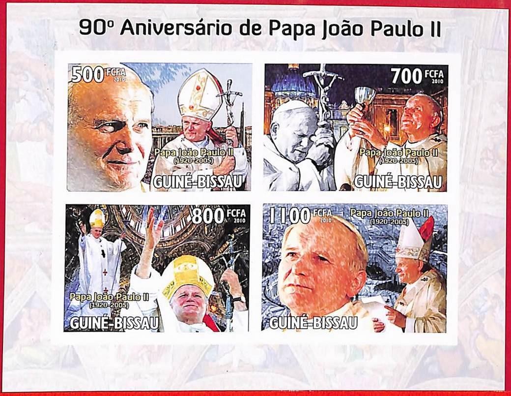 A5236 - GUINE-BISSAU - ERROR IMPERF Stamp Sheet - 2010 - Papa John Paul II