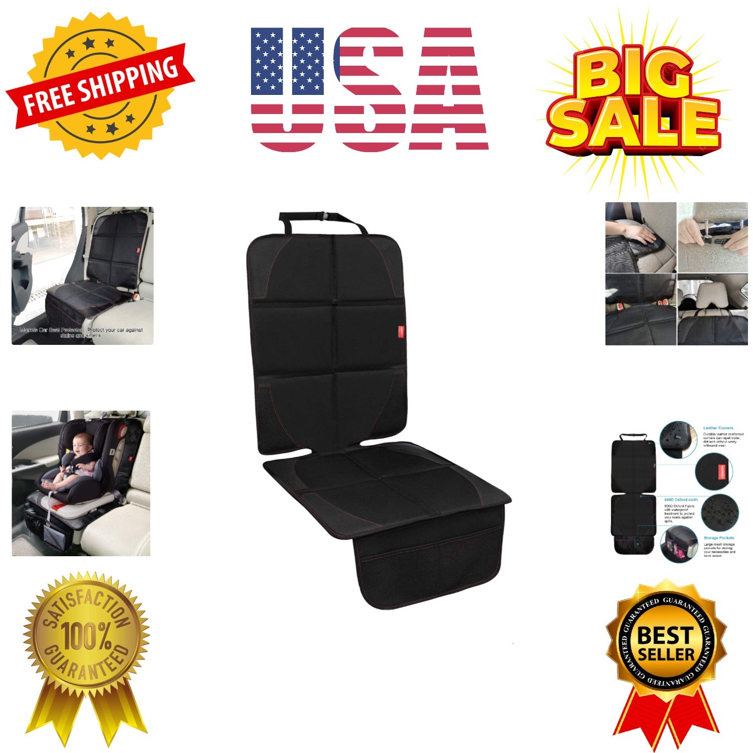 Car Seat Protector for Child, Baby, Pets -1 Pack car seat Cover with Thick Pa...