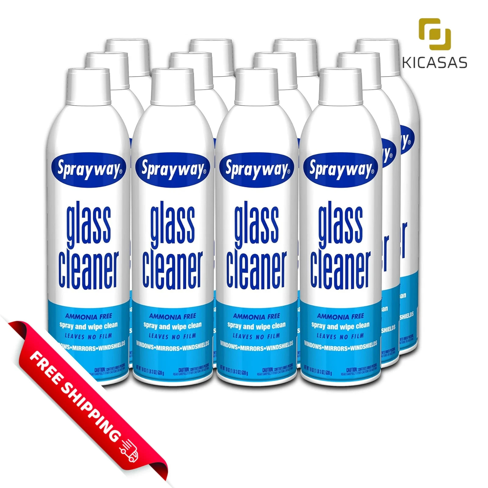 Sprayway Glass Cleaner with Foaming Spray for a Streak-Free Shine for Home and A
