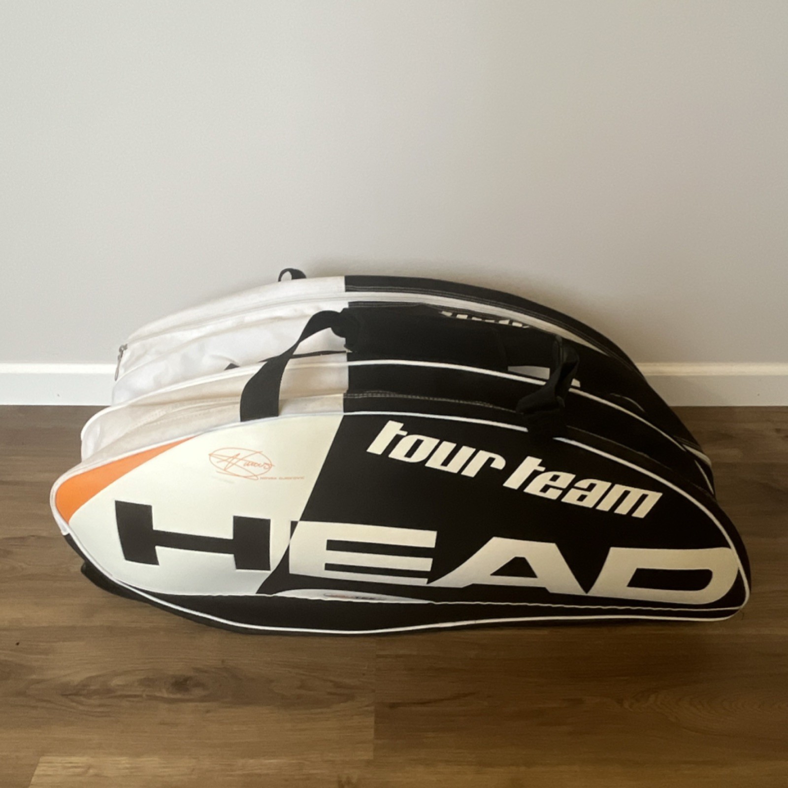 HEAD Tour Team Tennis Bag Black/White Racquet Holder Gear Carry Bag