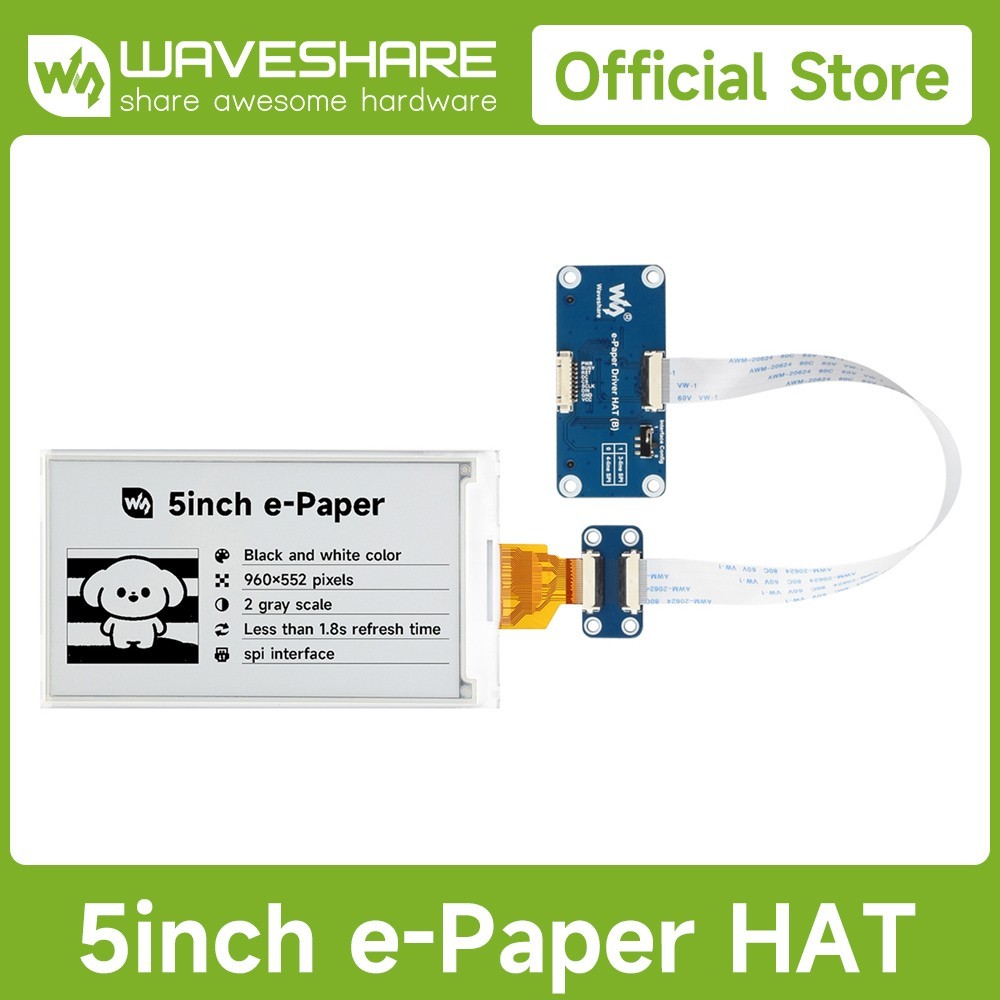 5inch e-Paper display, e-ink display, 960 × 552, Black/White SPI