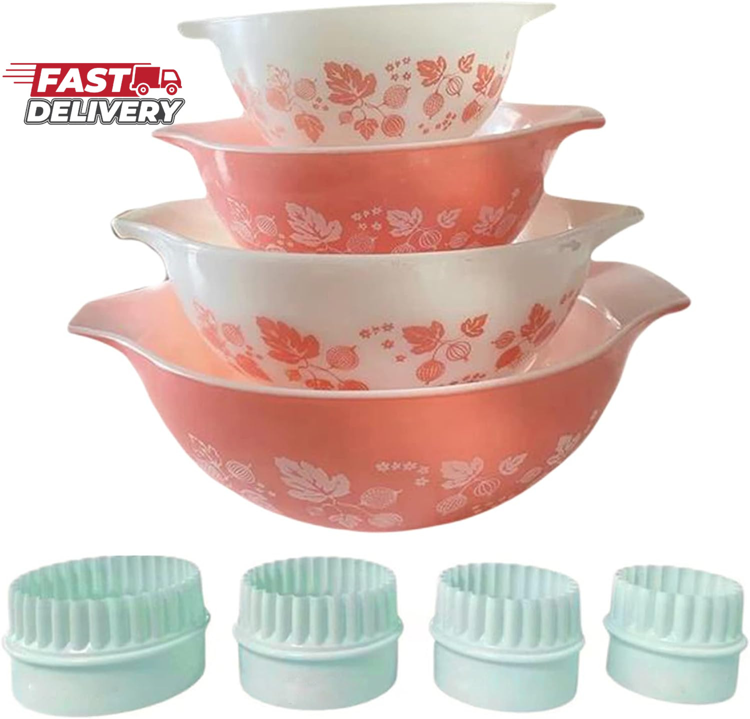 4Pcs Display Stands for Pyrex Mixed Cinderella Bowls, Stacker Stacking Rings for