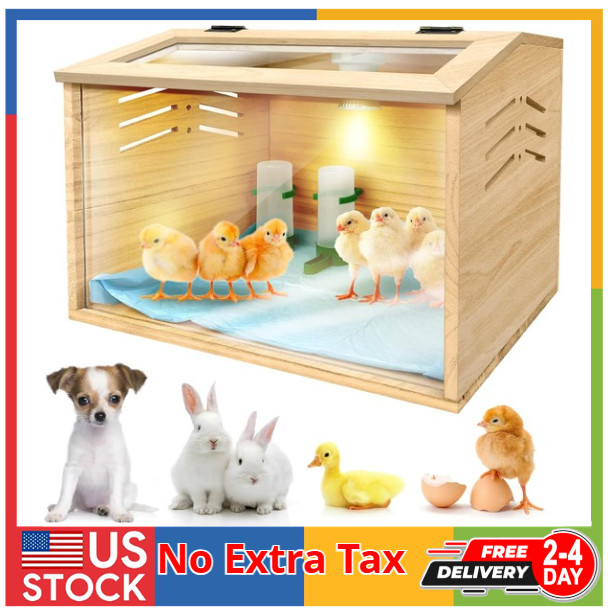 Chicken brooder Box Quail Cage Small Chicken Coop Supplies 15.7 X 12 X 12 inches