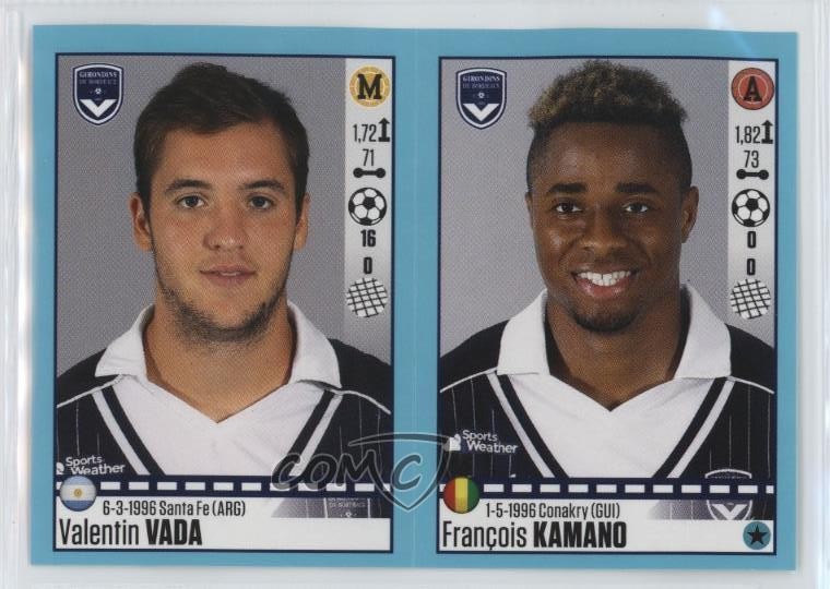 2016-17 Panini Foot Album Stickers Valentin Vada Francois Kamano François 1o2