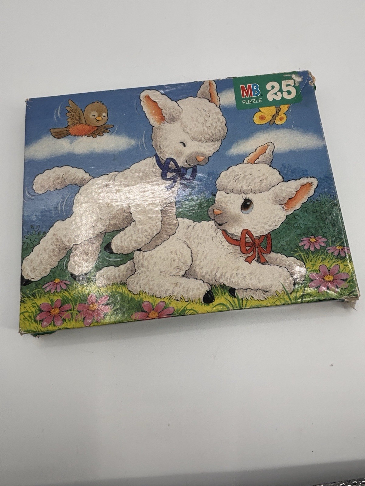 Vintage Milton Bradley Puzzle Pastel Pets Lambs 25 Pieces Complete 1993