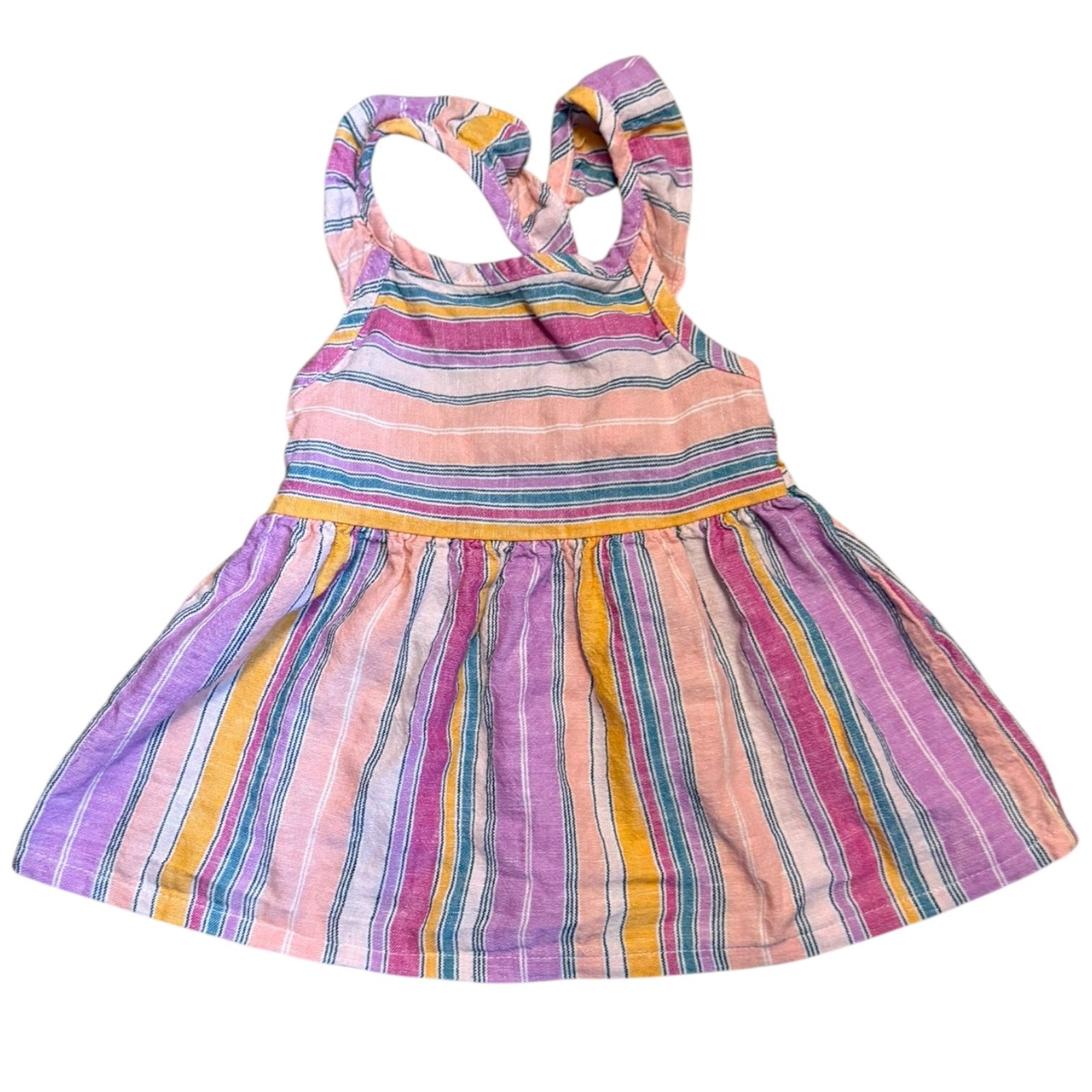 Carter's Pink Multicolor Linen Blend Striped Shirt Size 4T