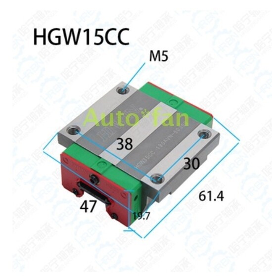 1pcs New For Hiwin slider HGW15CC replace HGW15CA #ff