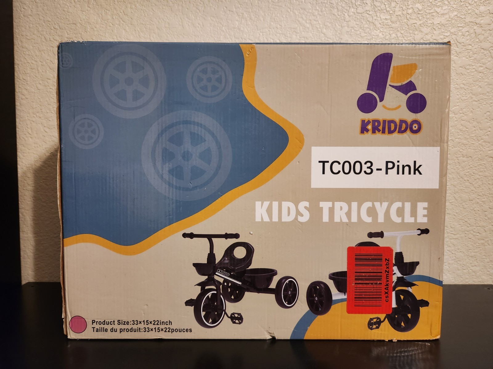 KRIDDO Kids Tricycles Age 24 Month to 5 Years, Toddler Kids Trike PINK