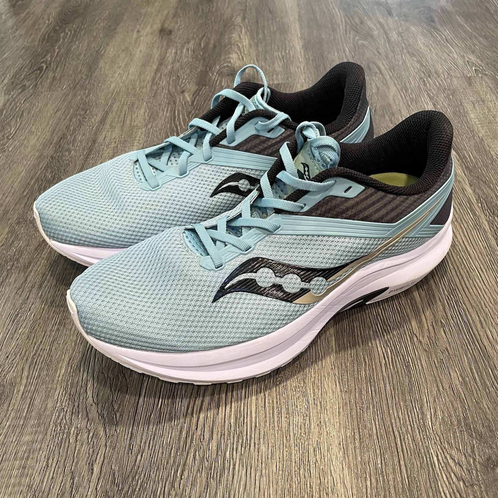 Saucony Axon Running Shoes Mens 11 Teal Black PWRRUN Training Gym S20657-35