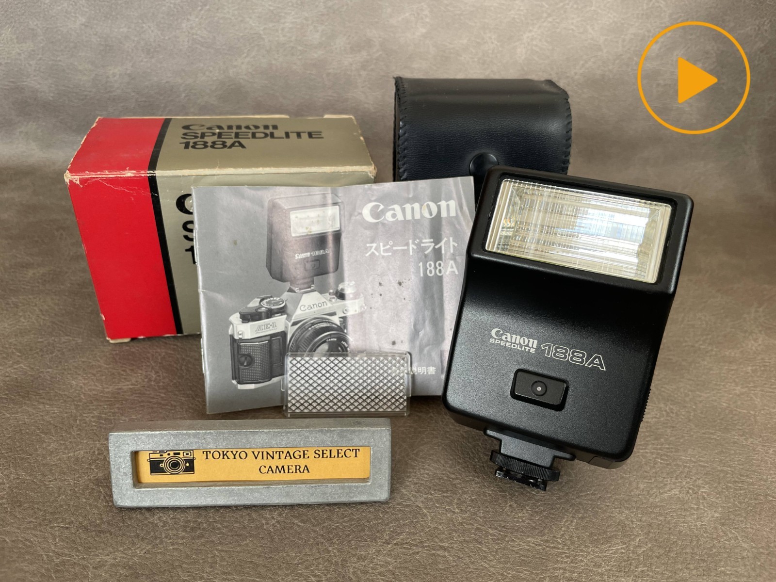 [ MINT in Box w/Case ] Canon Speedlite 188A Shoe Mount Flash From JAPAN