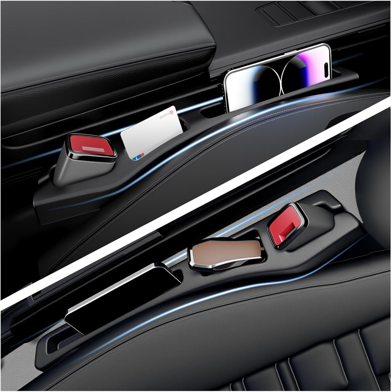 2PCS Car Seat Gap Filler Organizer,Multi-Purpose Car Seat Gap Fillers with Seats