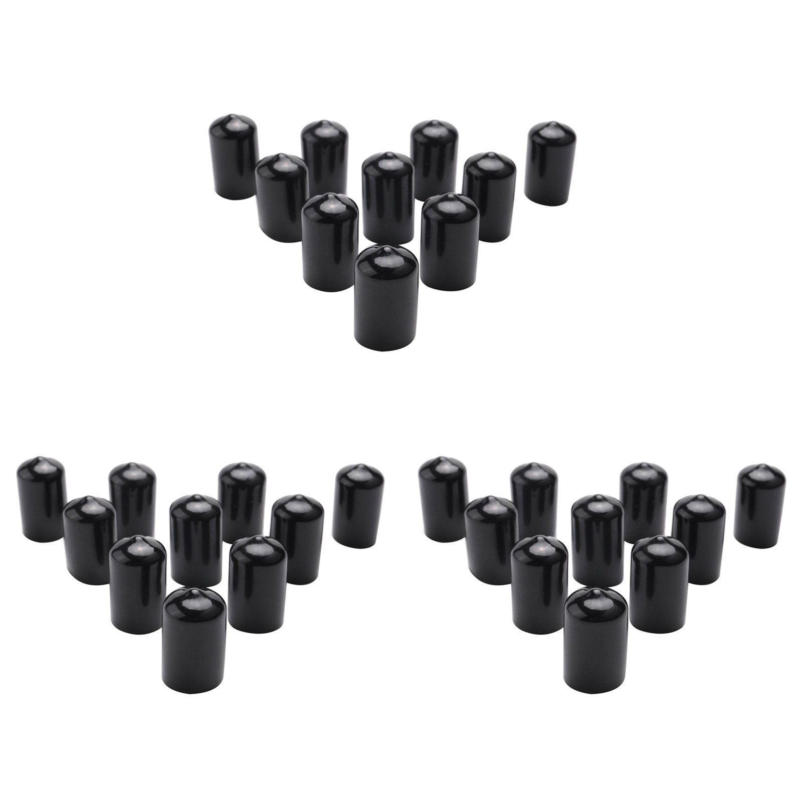 30Pcs Rubber End Caps 16mm ID PVC Round Tube Bolt  Cover Screw Thread4195
