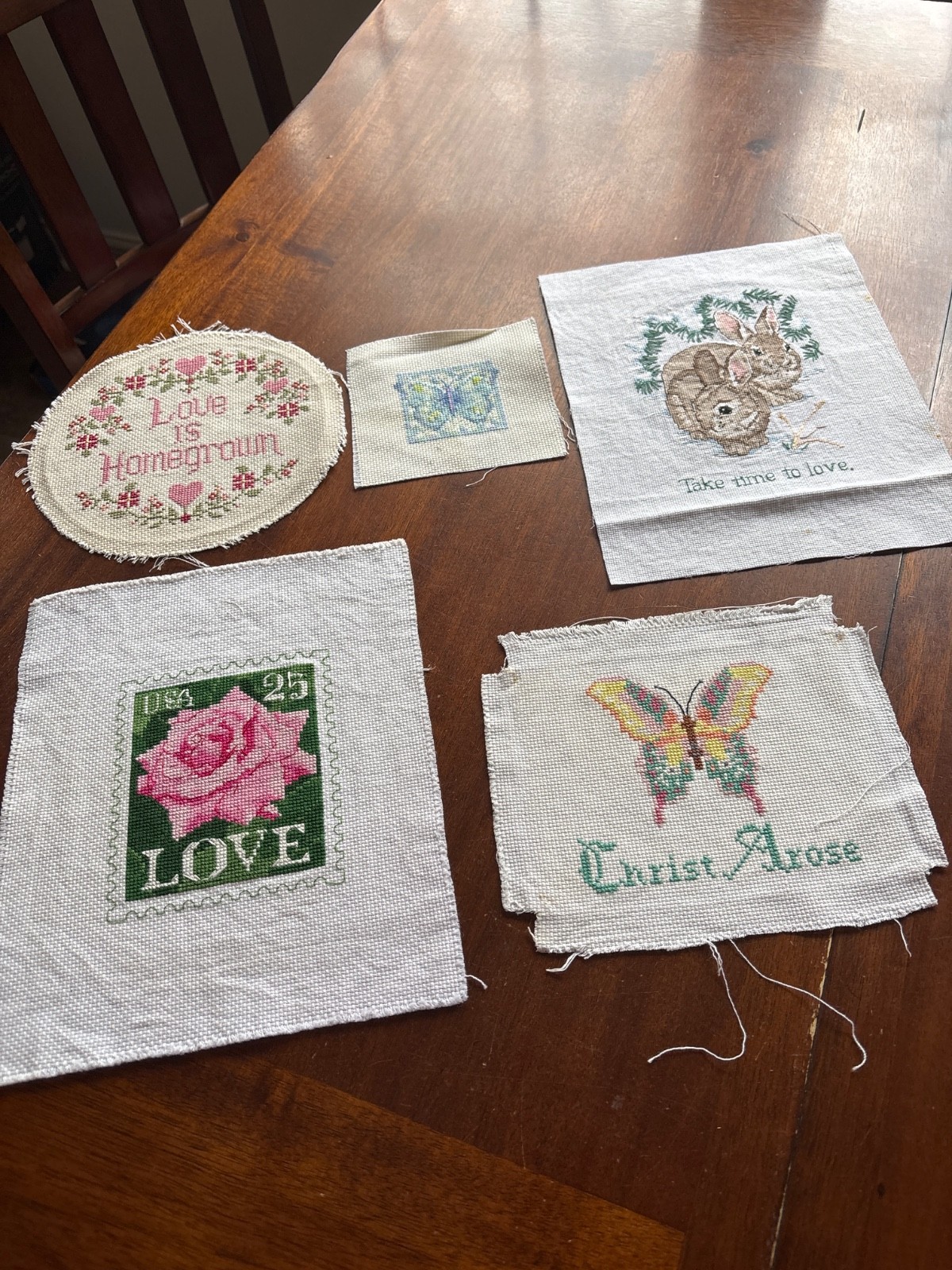 Counted Cross Stitch SPRING  Finished LOT OF 5