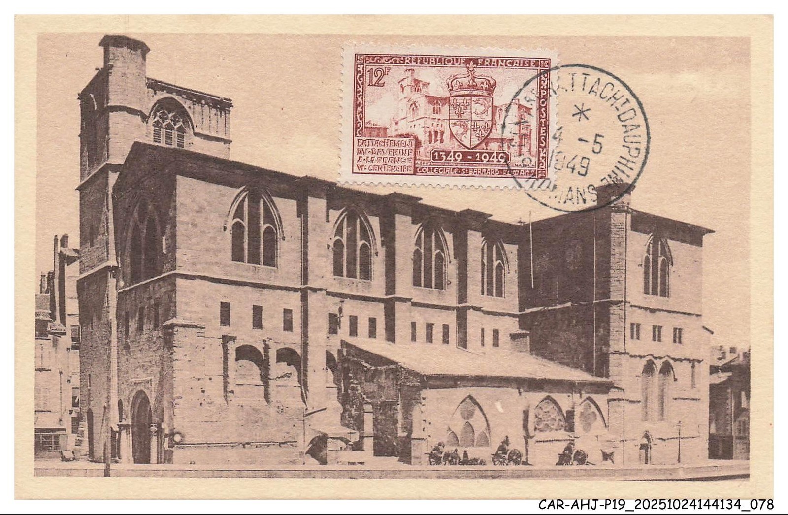 CAR-AHJP19-0935-CARTE-MAXIMUM - Romans - The Collegiate Saint-Barnard - 1949