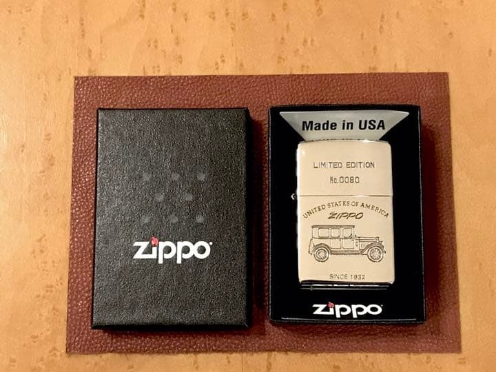 Price change zippo Classic car with serial number, silver wrapped, made in